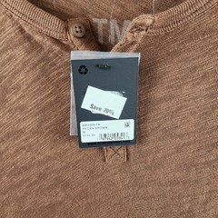ATM Anthony Thomas Melillo Henley Top Men’s M Pecan Brown Long Sleeve Pullover