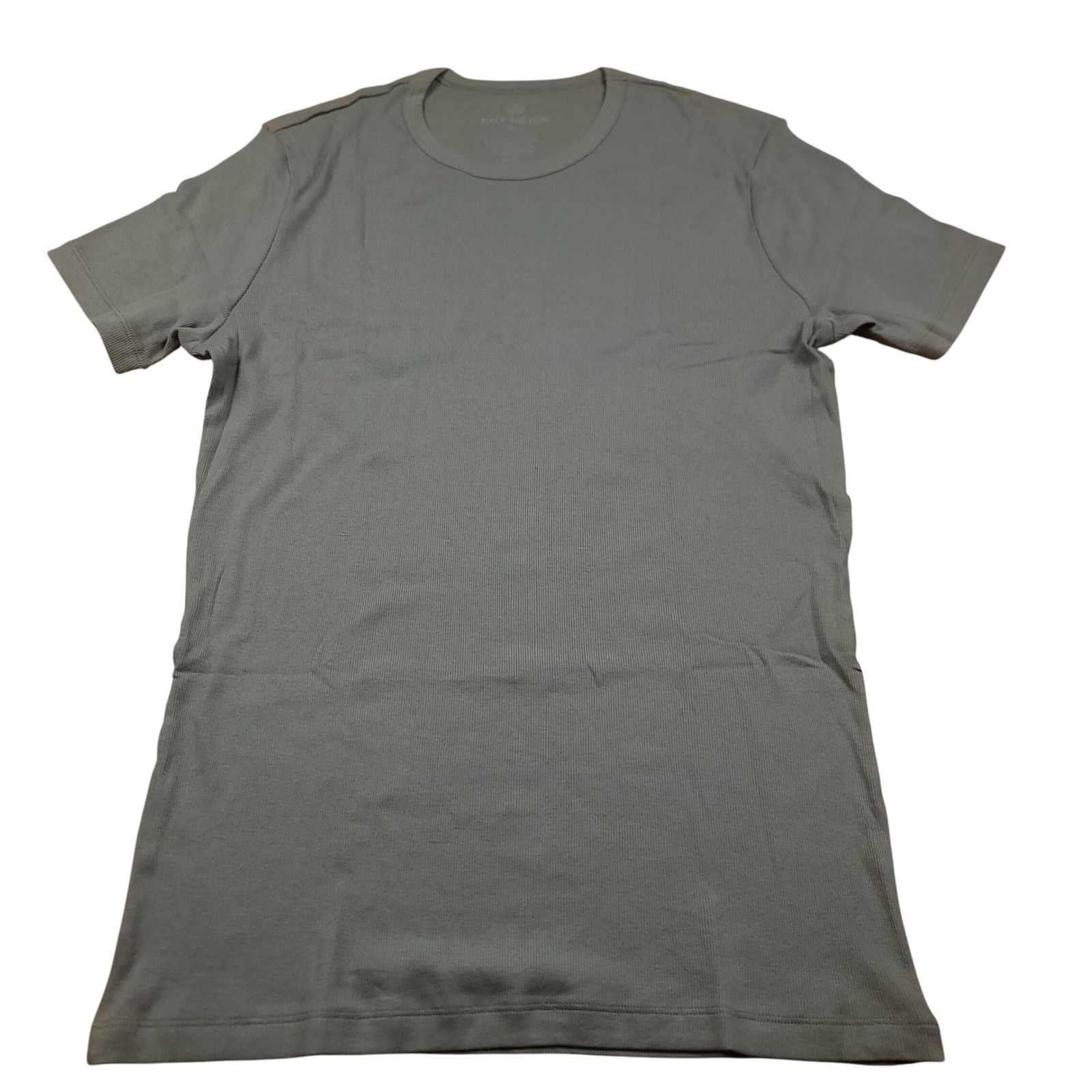 Mack Weldon Men's Ribbed Crew Neck T-Shirt Gray Short Sleeve Size Small gallery