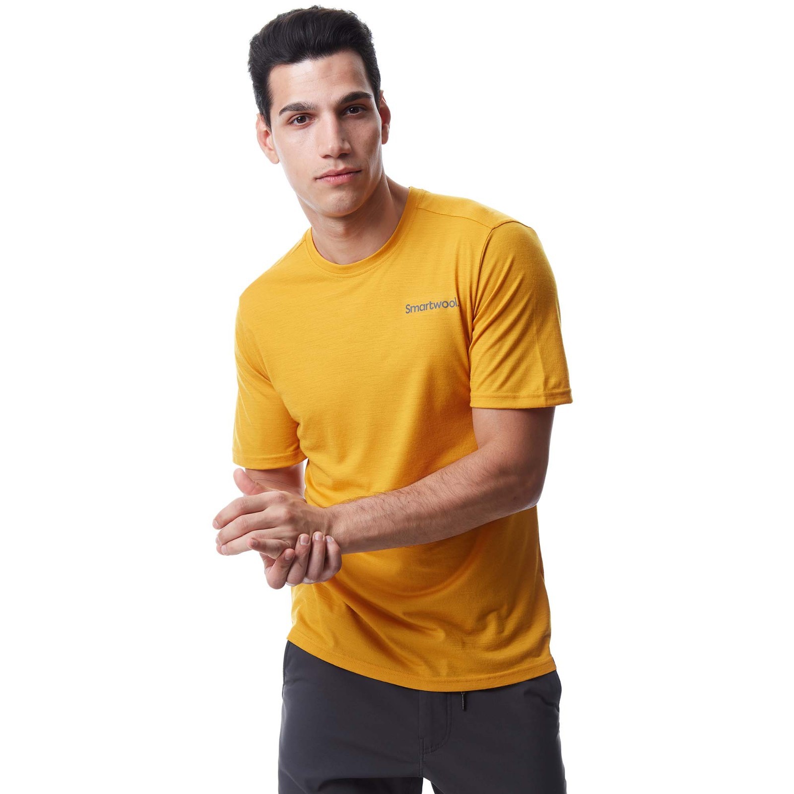 Smartwool Merino Wool Dawn Rise Graphic Short Sleeve Tee in Honey Gold XL