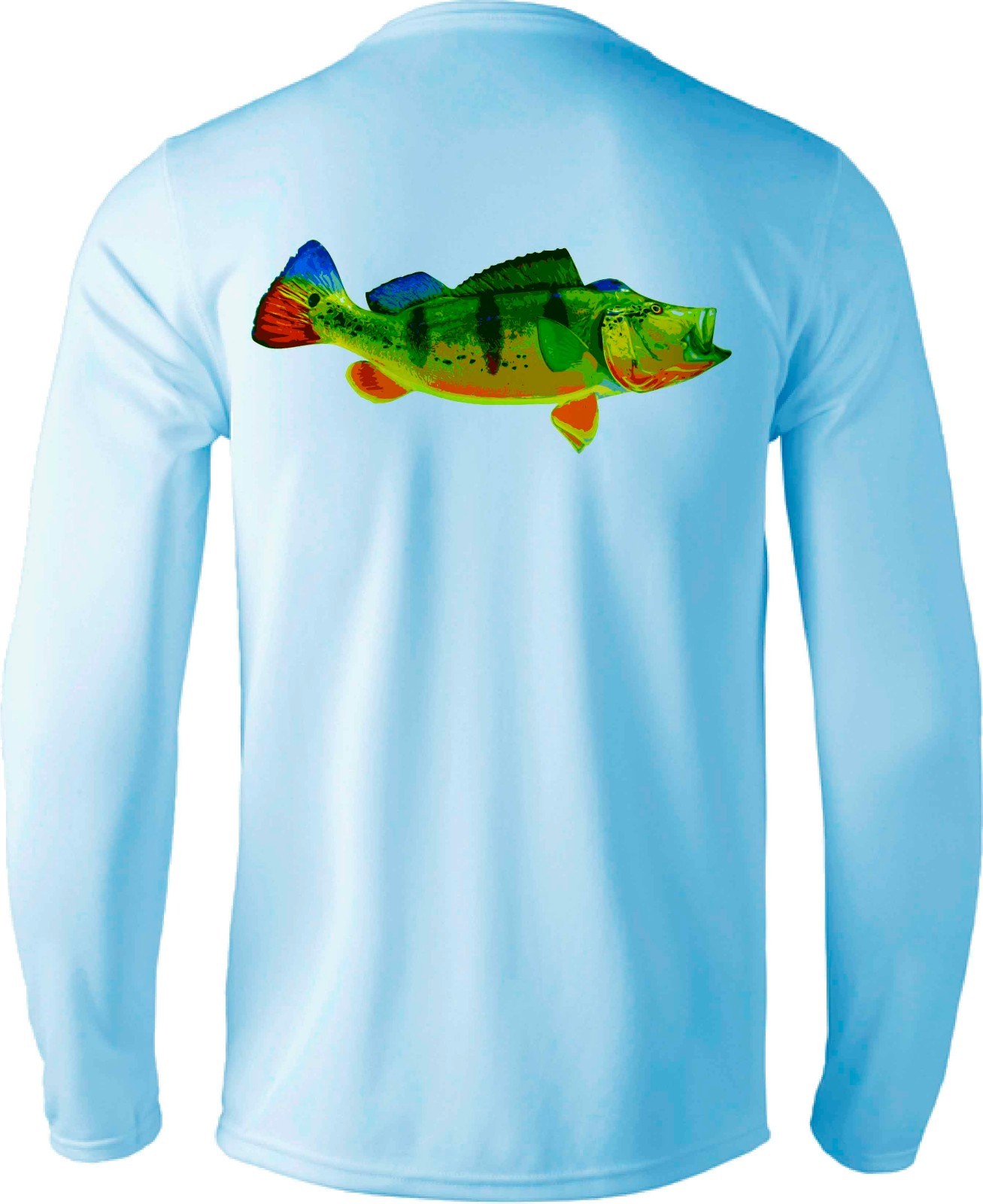 Microfiber long sleeve dri fit performance fishing shirt UPF 30 Peacock Bass gallery