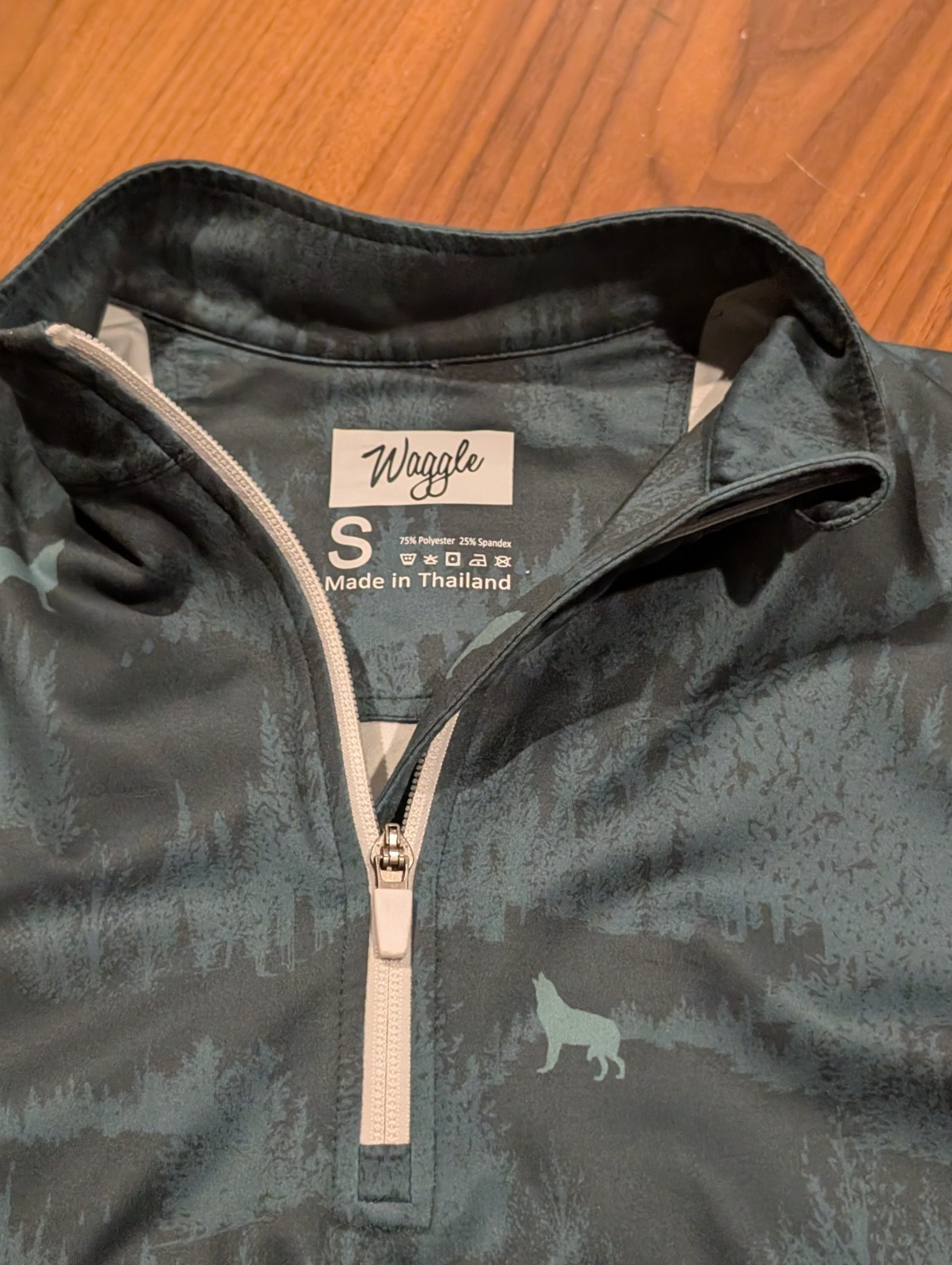 Waggle Quarter 1/4 Zip Pullover Golf Top Mens A Long Sleeve Athletic Wolf Green gallery
