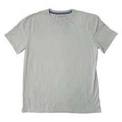Lucky Brand Crewneck Ribbed Collar Short Sleeve Jersey Tee (Lunar Rock, XXL)