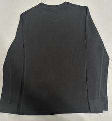 Eddie Bauer pullover crew neck waffle texture ribbed neck cuffs black mens Large