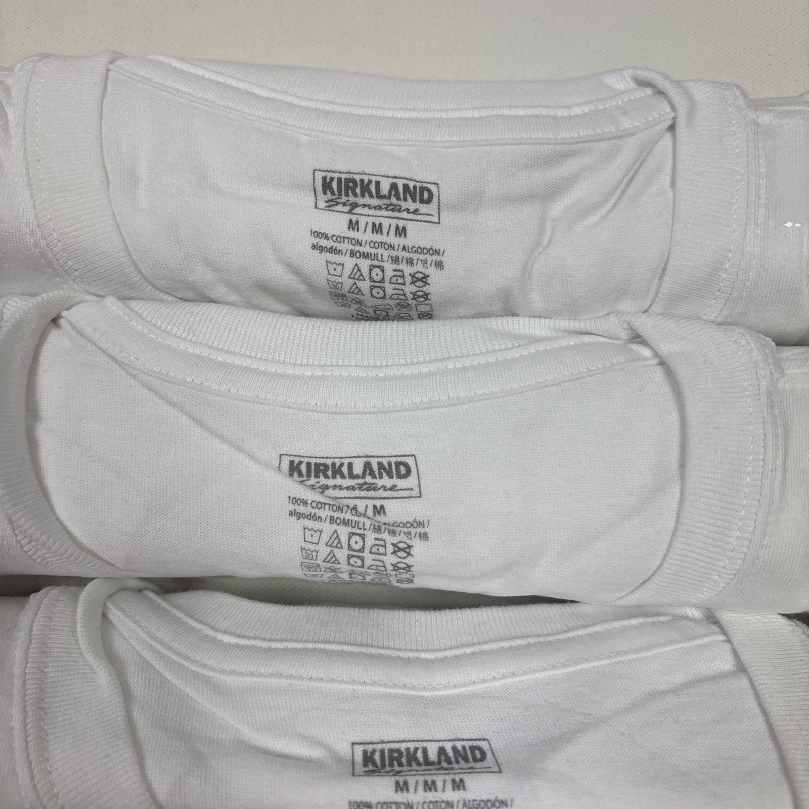 Kirkland Mens 5 pack White 100% Cotton Crew Neck T-shirt, Medium M gallery