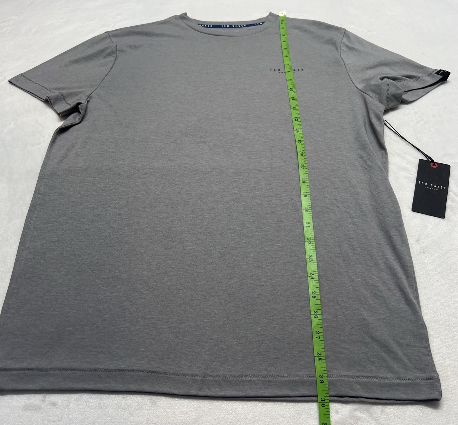 NWT Ted Baker Mens S London Logo Tee Lounge T-Shirt Gray Short Sleeve Spell Out gallery