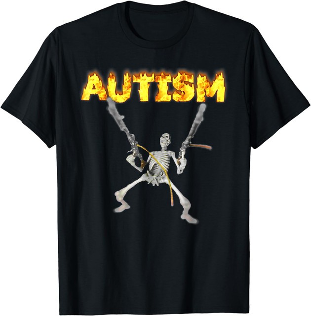 NEW LIMITED Autism Skeleton Meme T-Shirt gallery
