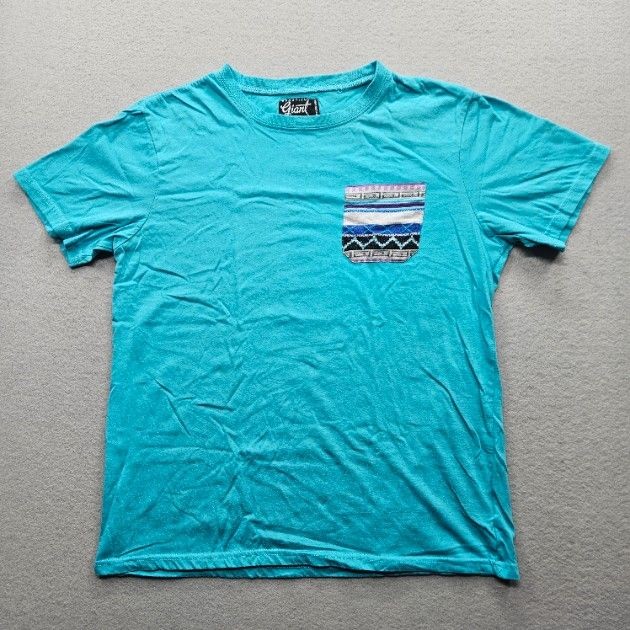 Beautiful Giant Mens Size Large Turquoise Short Sleeve T-Shirt Pocket gallery
