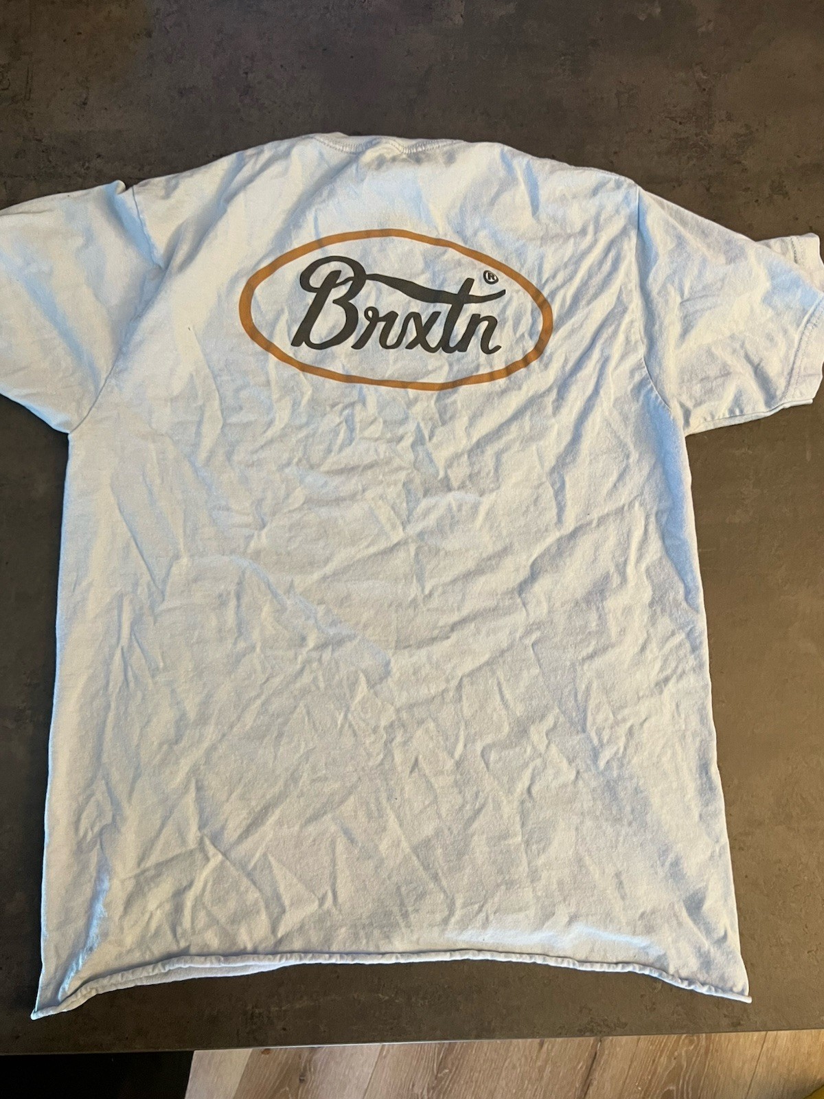 Brixton Men's White Solid Knit Cotton Crew Neck Short Sleeve Logo T-Shirt M gallery