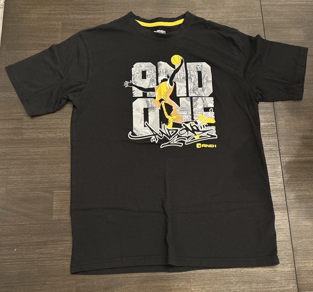 And 1 Men's Black Graphic Short Sleeve Tee Shirt Size M gallery