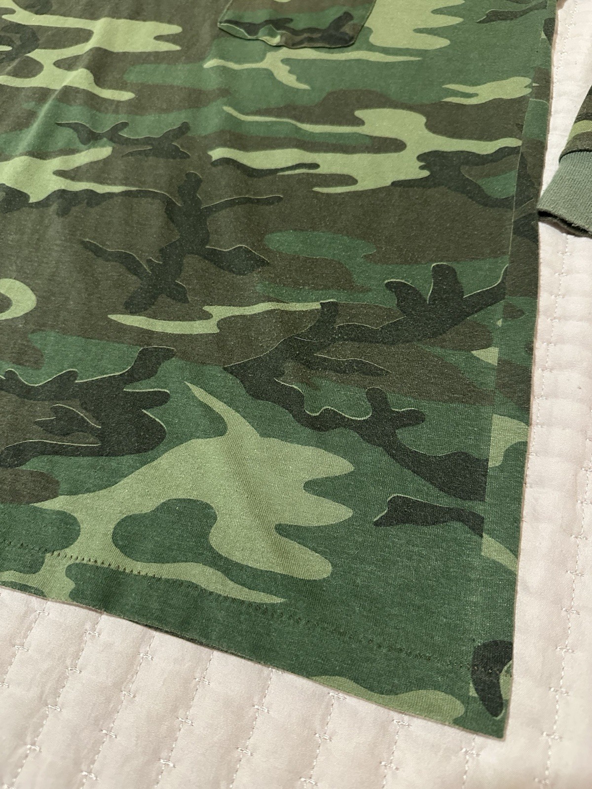 Vtg Ace Sportswear Shirt Woodland Camo Pocket Single Stitch USA Made 90s Large gallery
