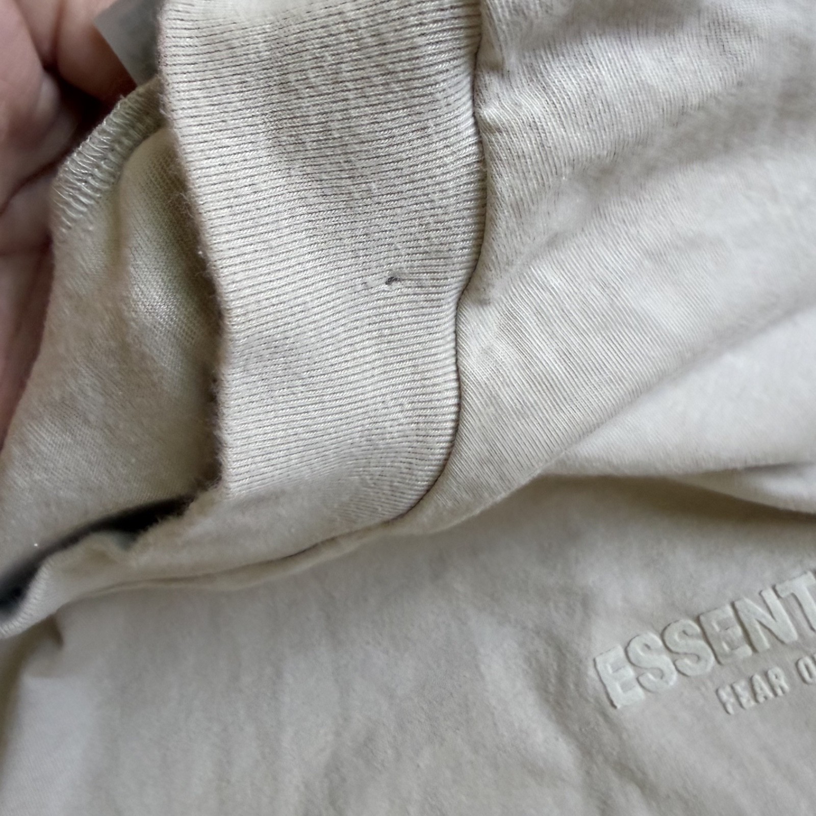 Essentials Fear Of God Beige Logo Men's Tee size XXL in GUC gallery