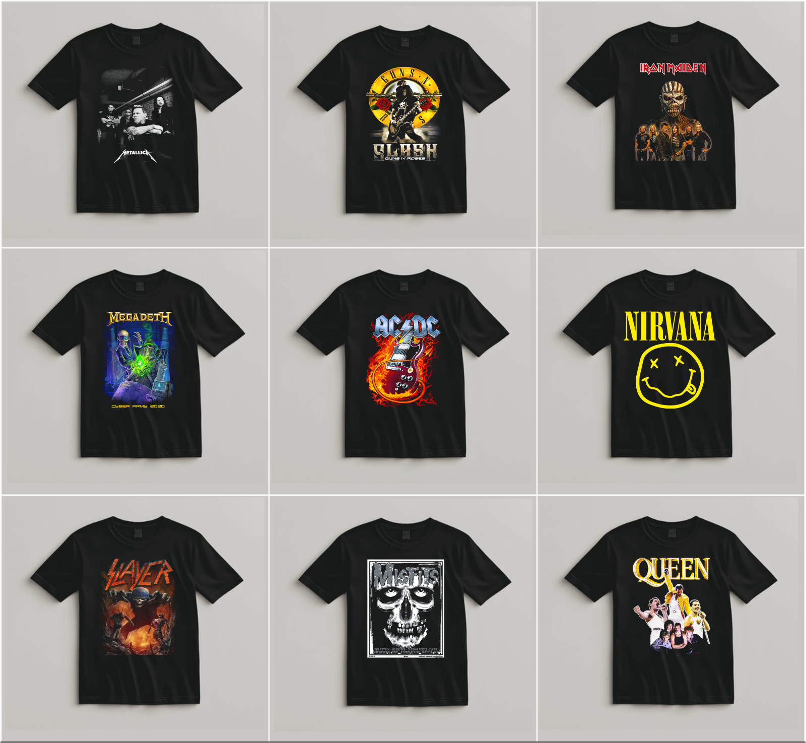 Lot of 3 Mens Rock Band Graphic T-Shirts Music Tee Bundle Concert Tour Shirts gallery