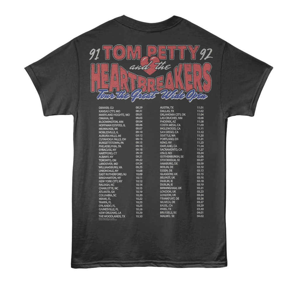 Tom Petty & The Heartbreakers Great Wide Open Tour 91-92 Locations Men's T Shirt gallery