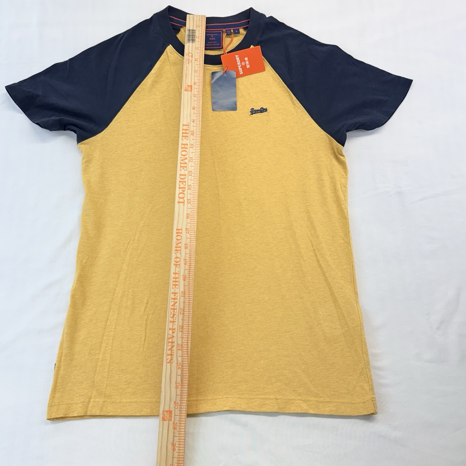 SUPERDRY Men's Sz S Gold/Navy Short Sleeve Vintage Baseball Tee NWT gallery