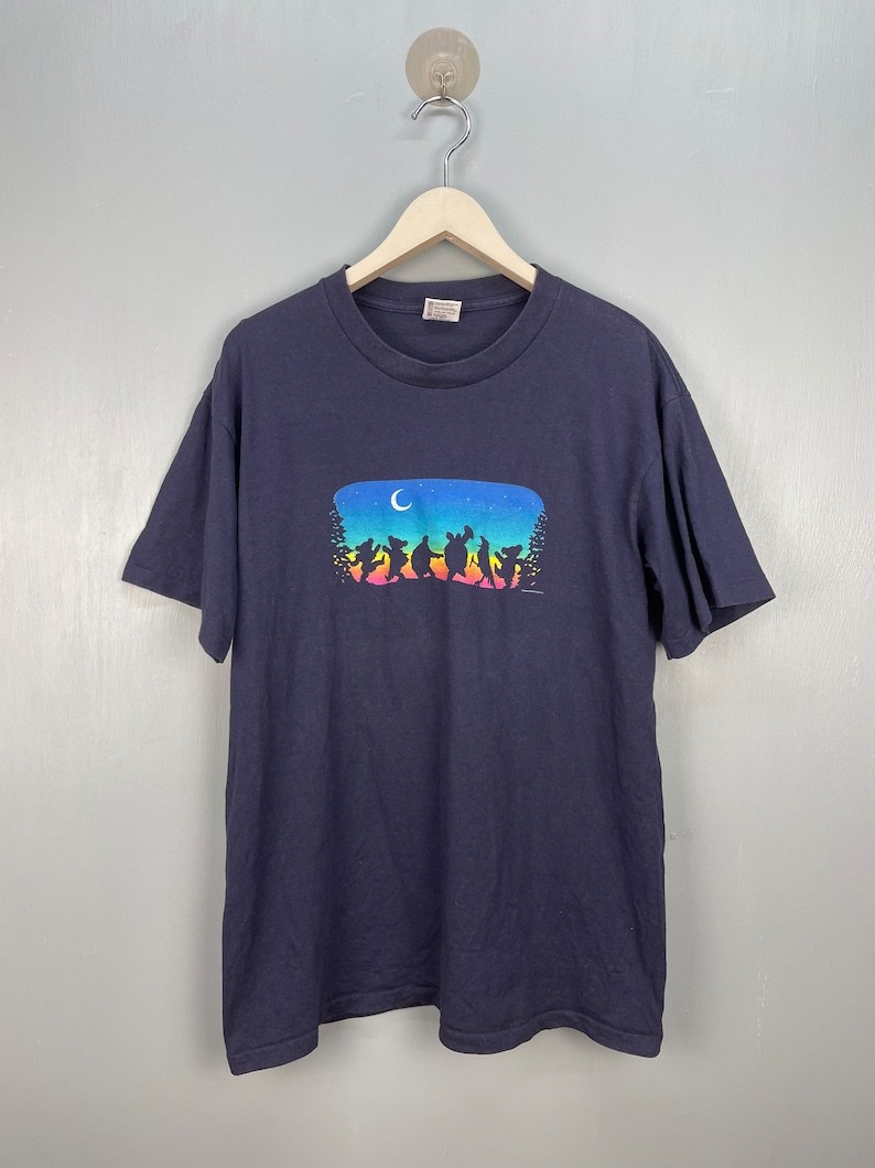 Vtg 90s Grateful Dead band t shirt reprinted navy color tee QT1284 gallery