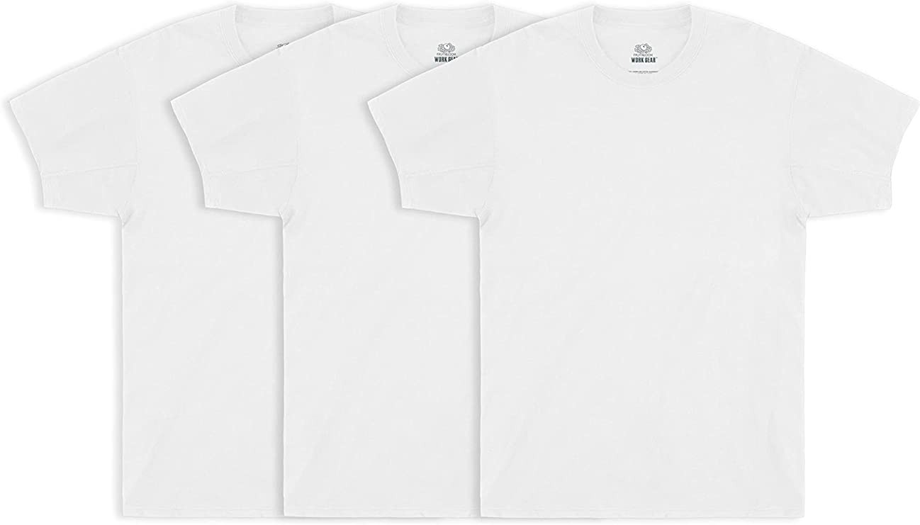 Men's 6-Pack White Crew-Neck T-SHIRTS " TAGLESS-COTTON" gallery