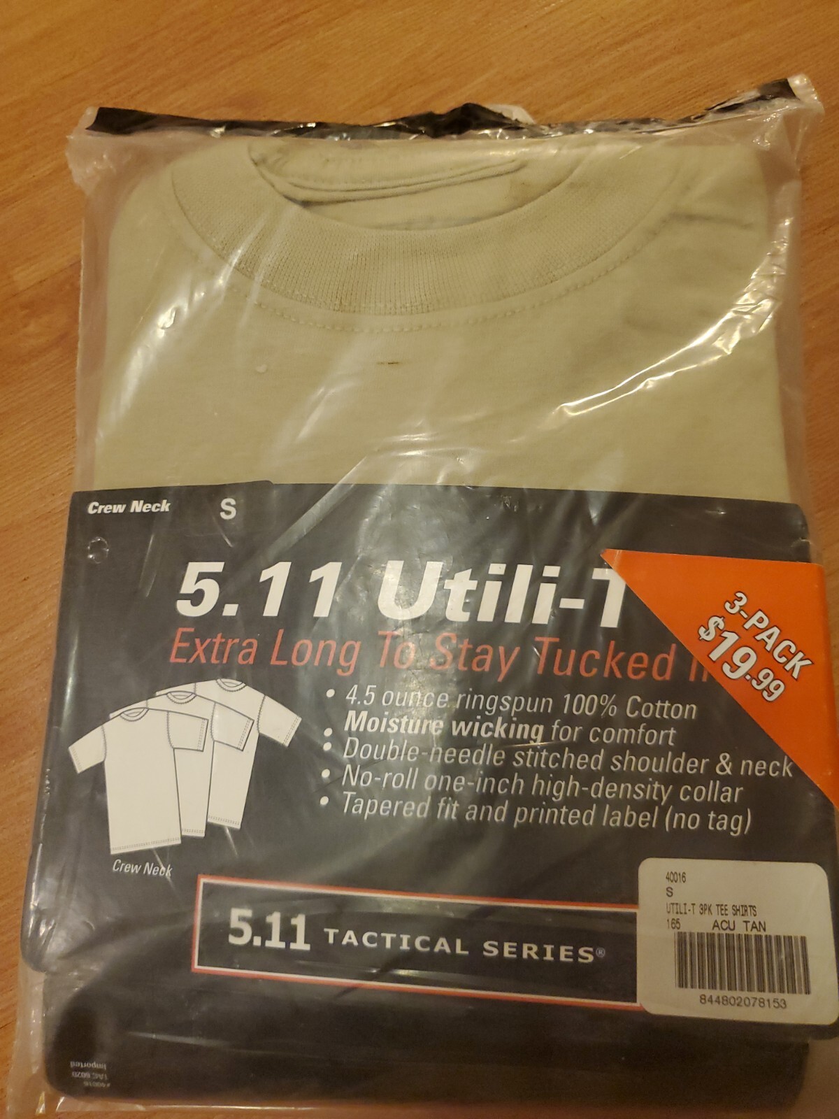 5.11 Tactical Men’s Utili-T 3Pack Short-Sleeve T-Shirt 40016 Sizes S ACU TAN