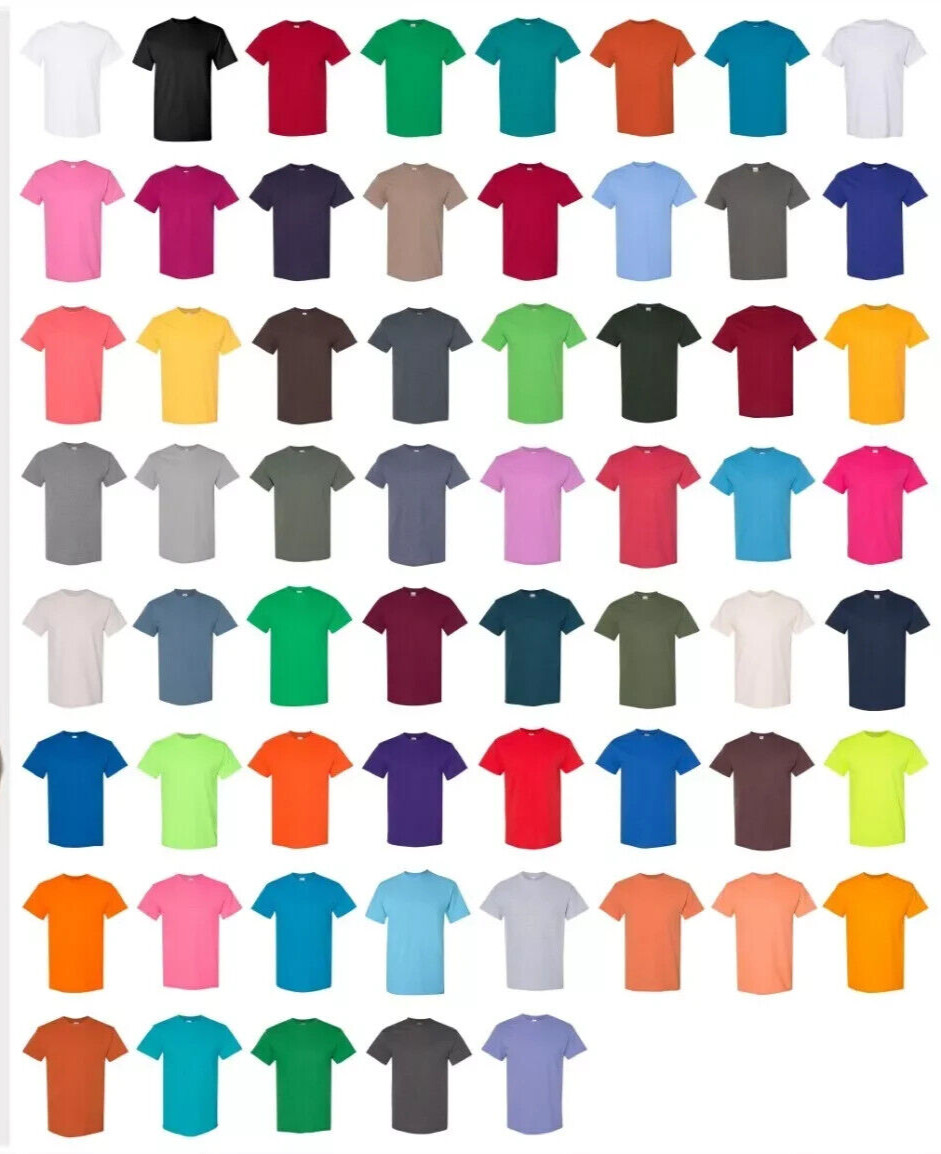 Gildan ADULT T-Shirt Solid Heavy 5050 Cotton Short Sleeve LARGE Heather Sapphire gallery