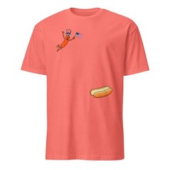 Hotdog Freedom Dive Funny Uncle Sam Hot Dog Jumping Into Bun T-shirt