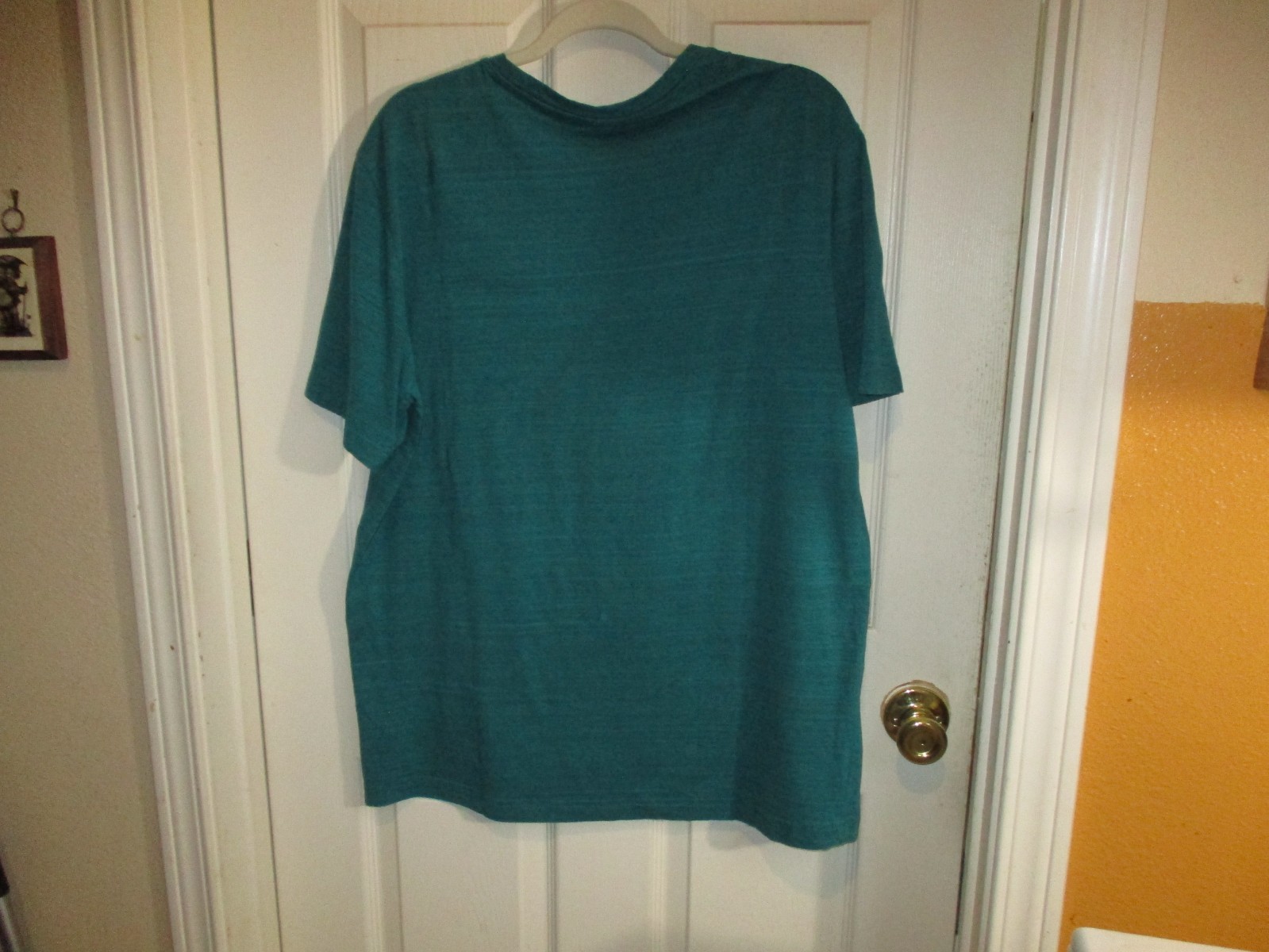 Athletic Works T Shirt Teal Heather Short Sleeve Cotton Poly Blend- Men's Large gallery