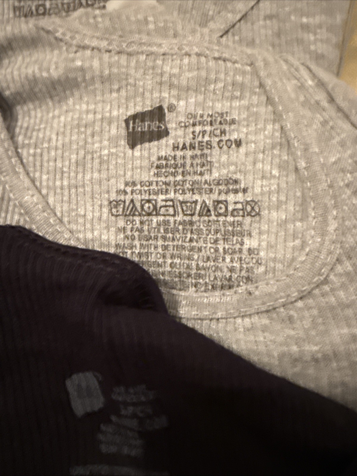 NEW Hanes Premium 5 Pack Tanks Classic Fit Black Gray Men's Size Small 34-36" gallery
