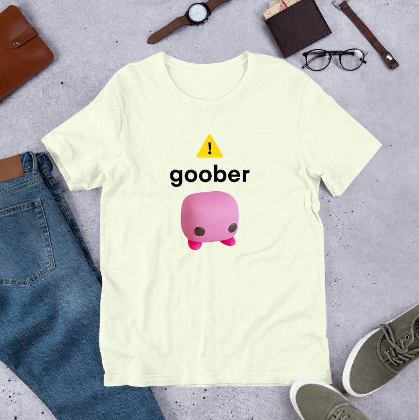Goober Funny Meme Shirt Ironic Weirdcore Oddly Specific Unhinged Cursed Tee gallery