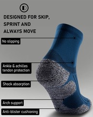 Quarter Compression Socks Mens Womens Cushioned Running Hiking Socks
