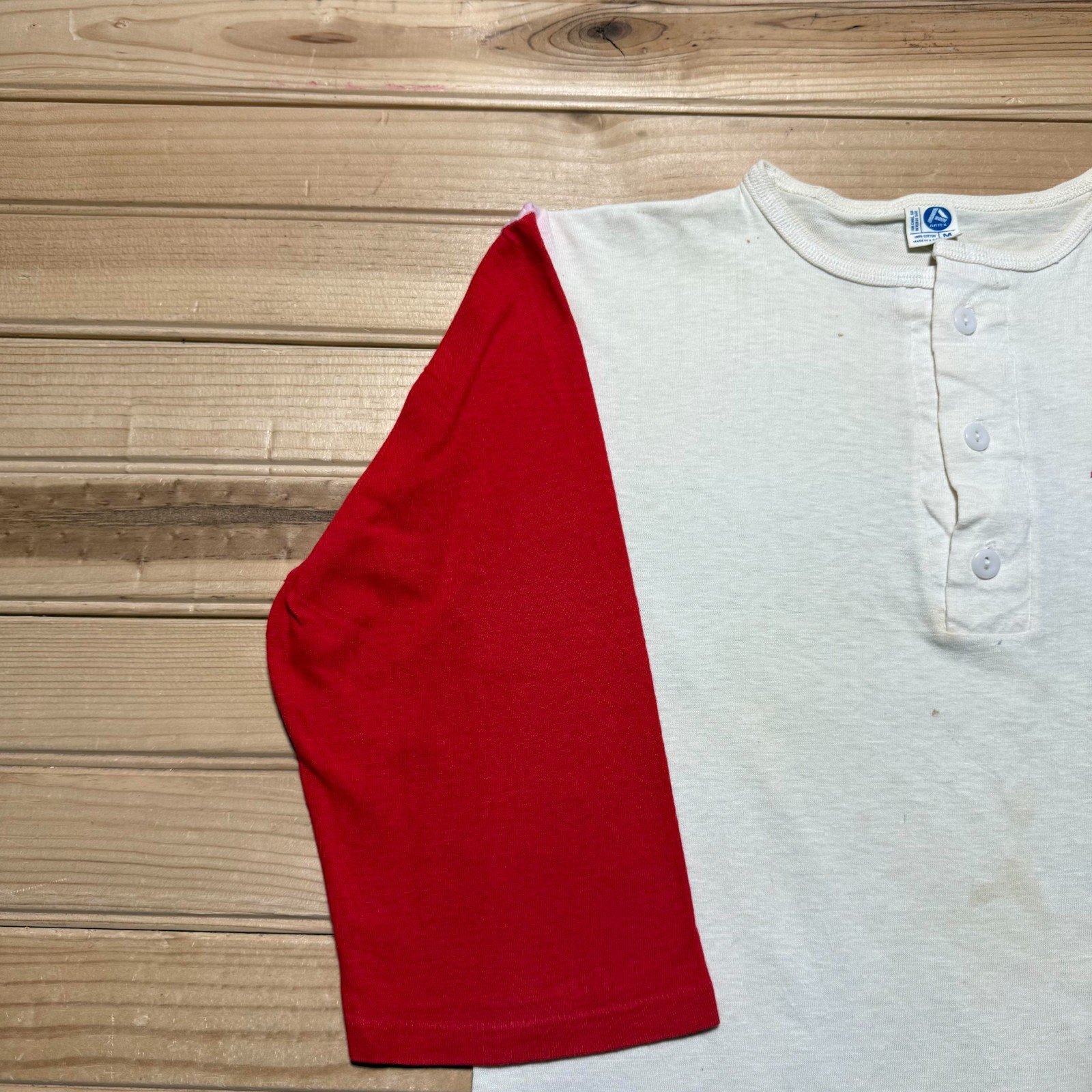 Vintage 80s Albany State University Collegiate Henley Raglan T-Shirt USA Medium gallery