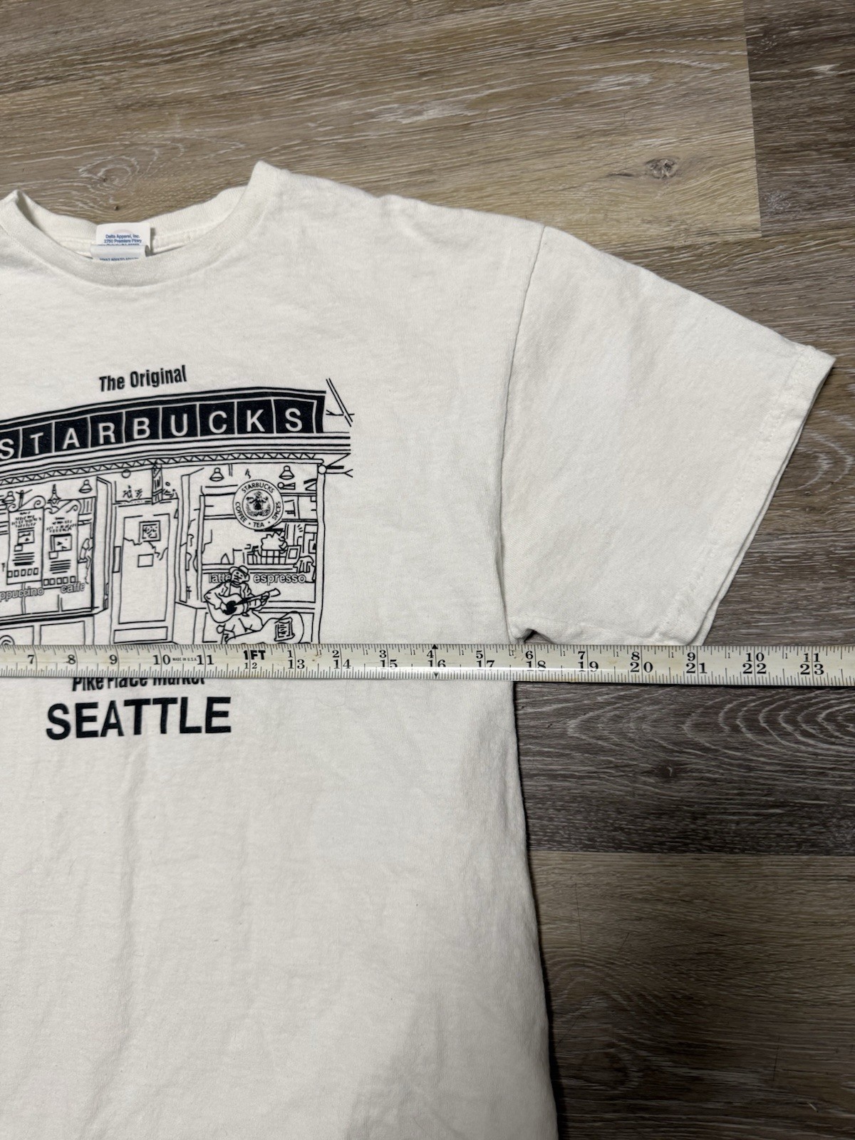 The Original Starbucks Pike Place Market Seattle WA. Shirt Mens Sz M White Tee gallery