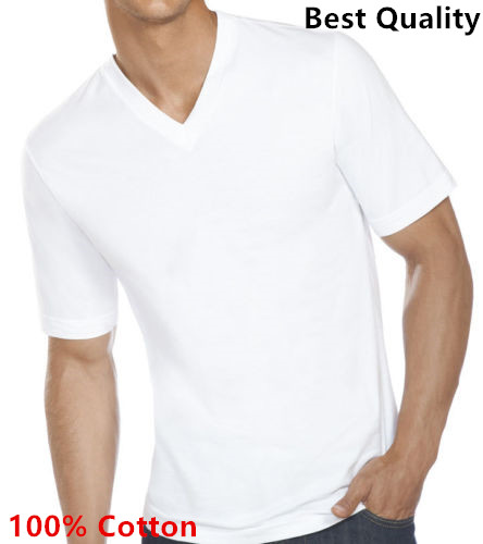 3-12-Pack V-Neck For Men's 100% Cotton Tagless T-Shirt Undershirt Tee White gallery
