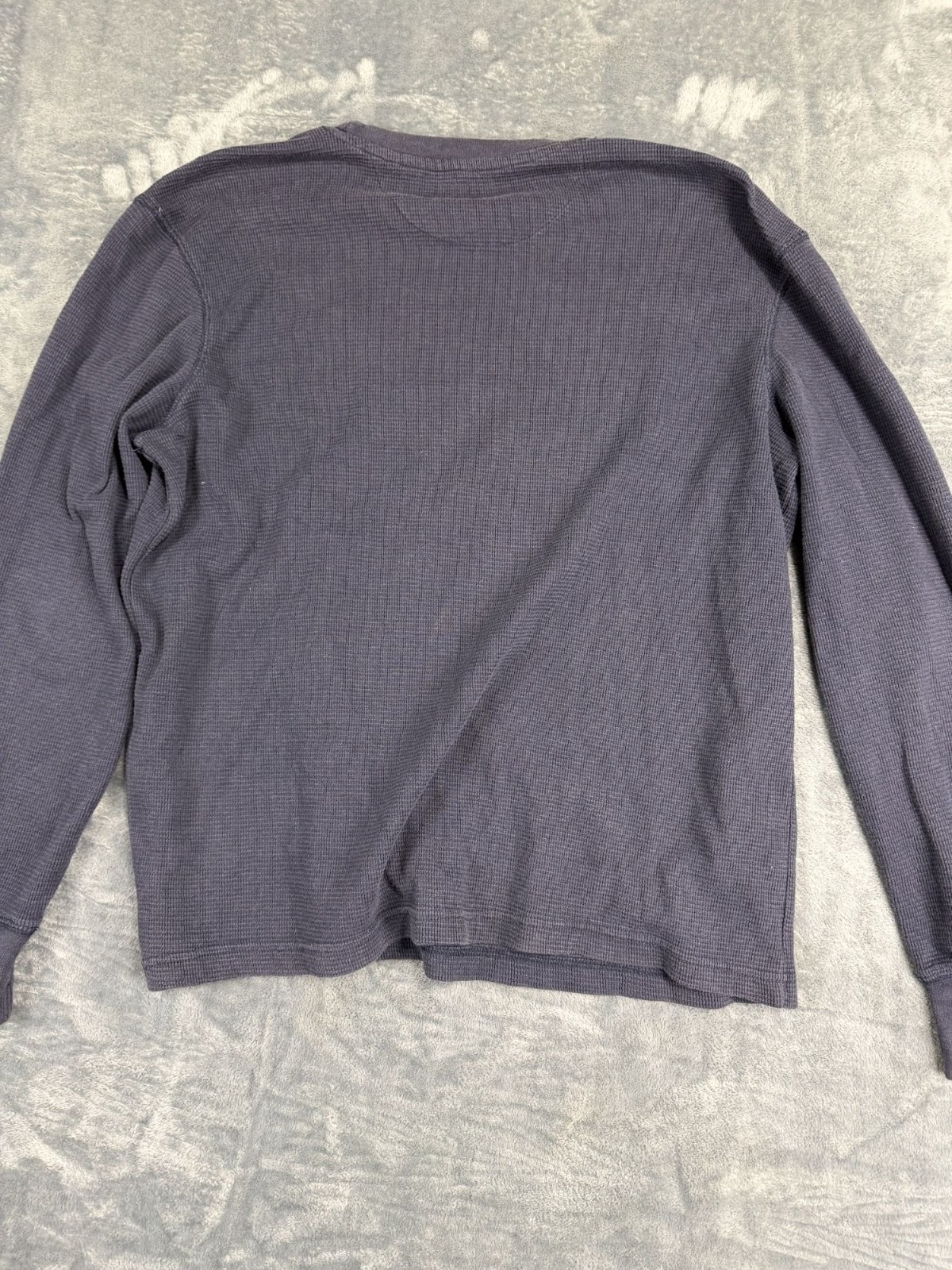 Cuffys Cape Cod Mens Navy Blue Waffle Knit Long Sleeve Shirt M gallery