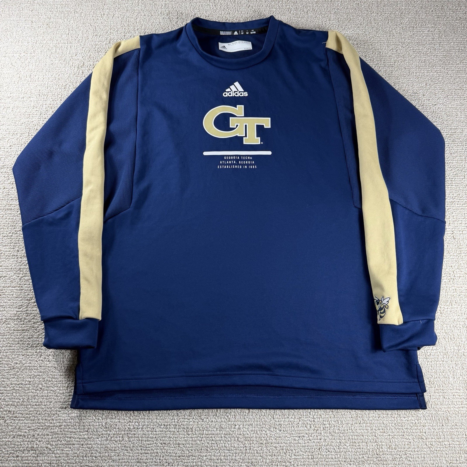 Adidas Georgia Tech Yellow Jackets Long Sleeve Shirt Blue Gold Men’s Size XLT gallery