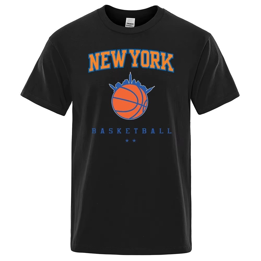 New York Basketball Streetwear Men's Oversized Breathable Cotton T-Shirt gallery