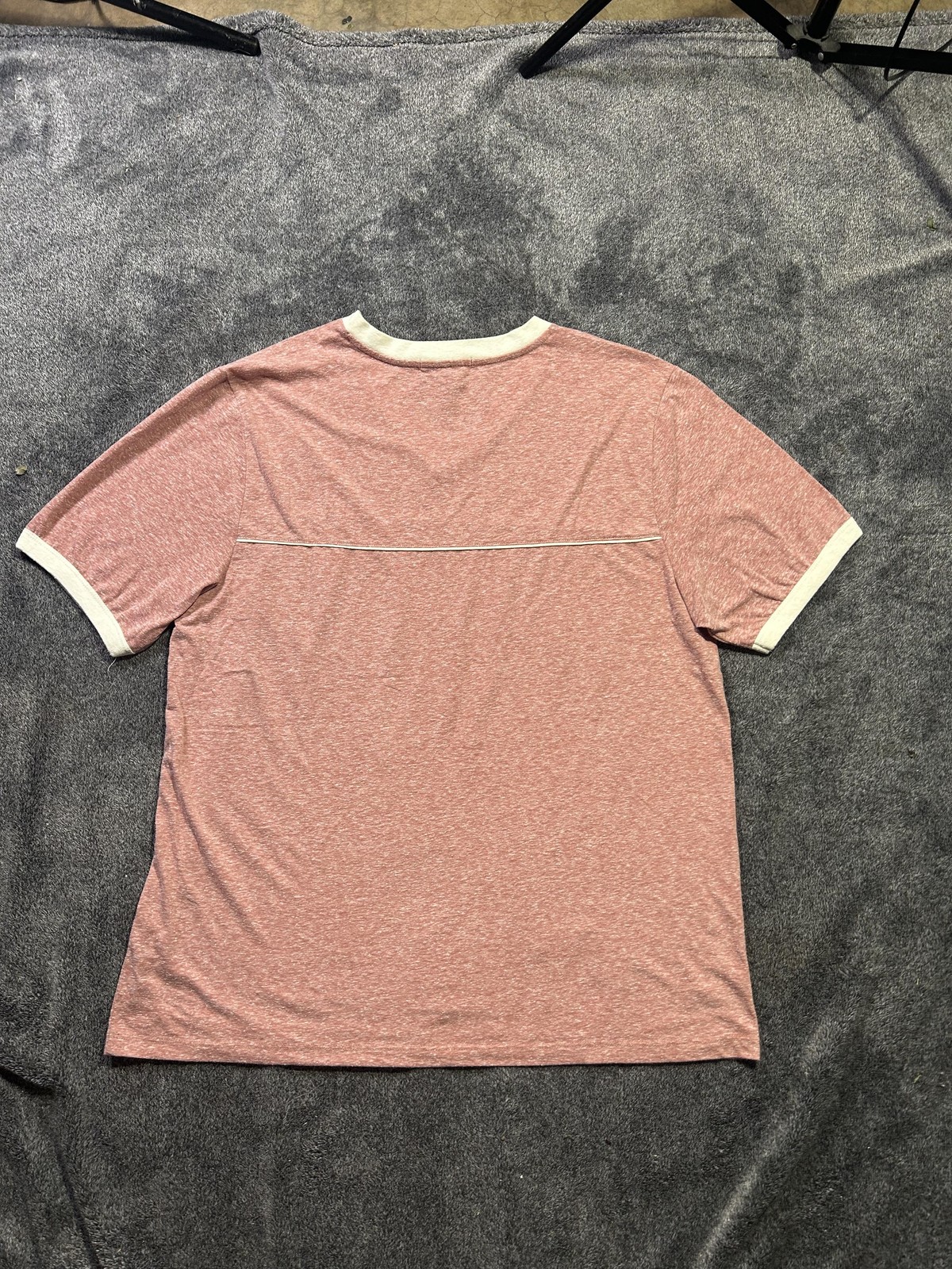 Marine Layer Shirt Mens XL Red Heather V-Neck Contrast Trim Casual Tee gallery