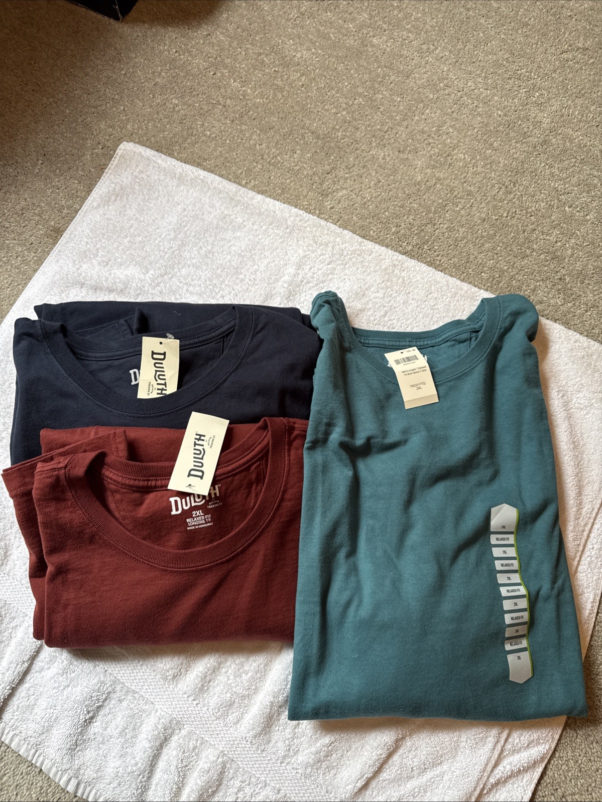 3 pack duluth Trading Co. Longtail T Relaxed Fit T-Shirts Men’s 2XL Gray Navy