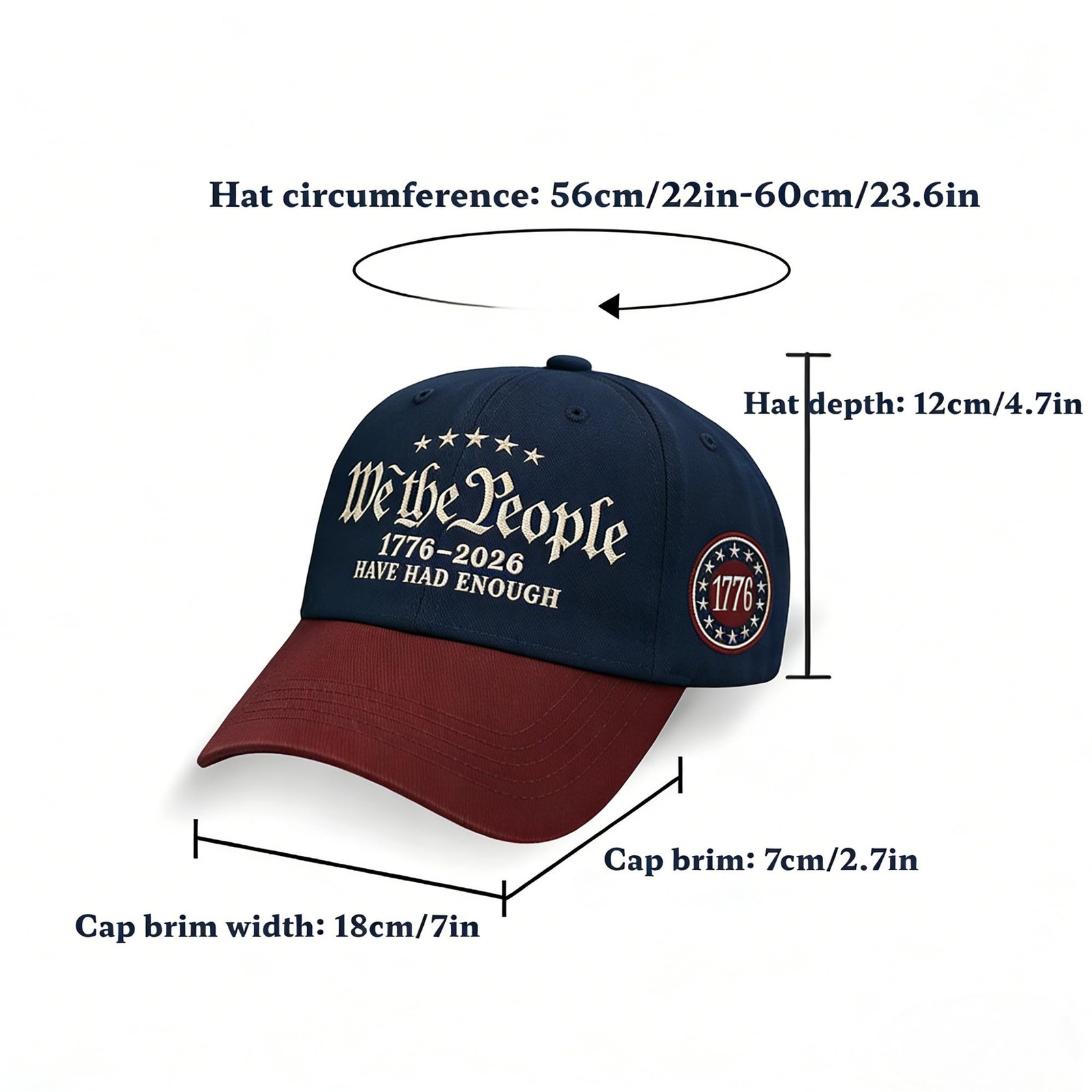 We The People Baseball Cap Have Had Enough 1776 Badge Hat Adjustable for Men ... gallery