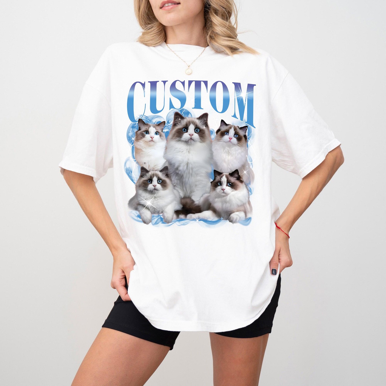 Custom Pet Shirt Vintage Bootleg Rap Tee Personalized Dog Photo T-Shirt gallery