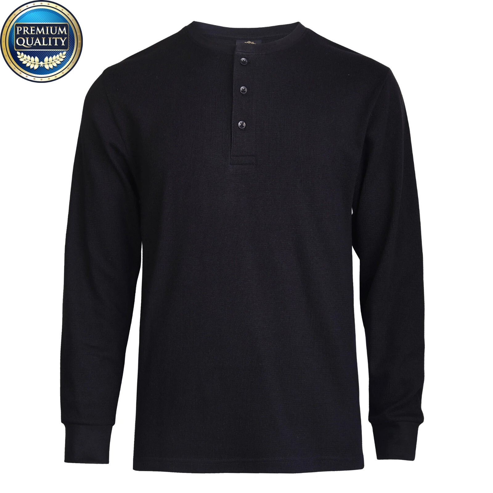 New Men Thermal Henley Shirt T-shirts Long Sleeve Cotton Pullover Three Buttons gallery