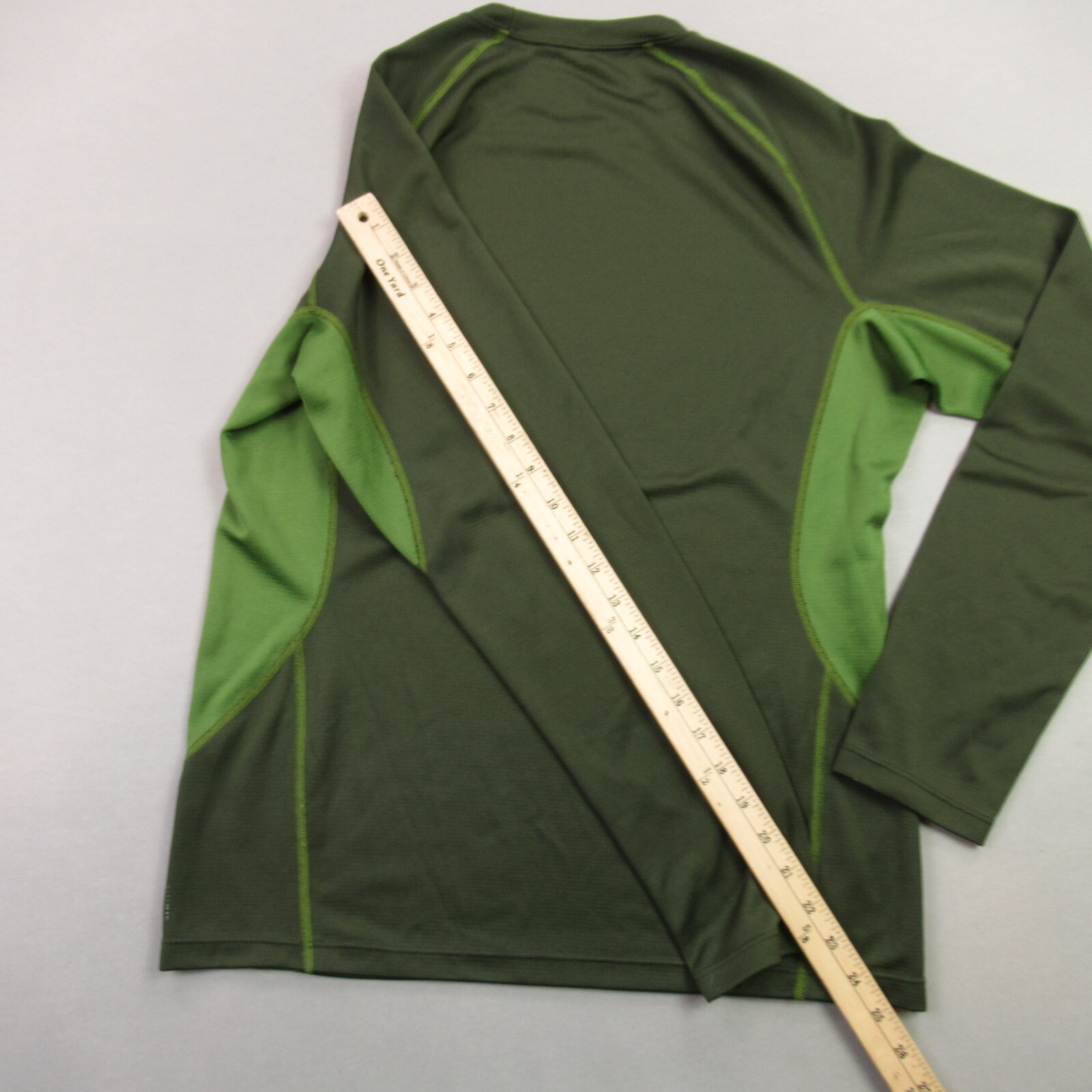 REI Shirt Mens Medium Long Sleeve High Neck Outdoors Crew Neck Green Stretch gallery