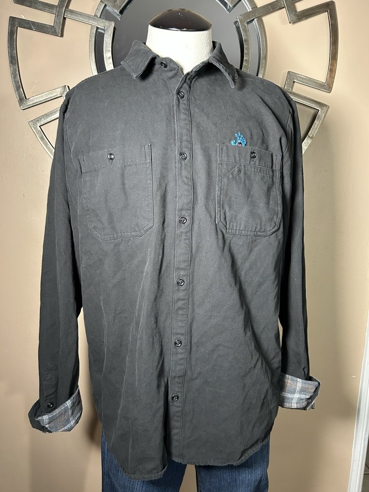 Santa Cruz Skateboard Longsleeve Button Up Shirt Screaming Hand Utility Black
