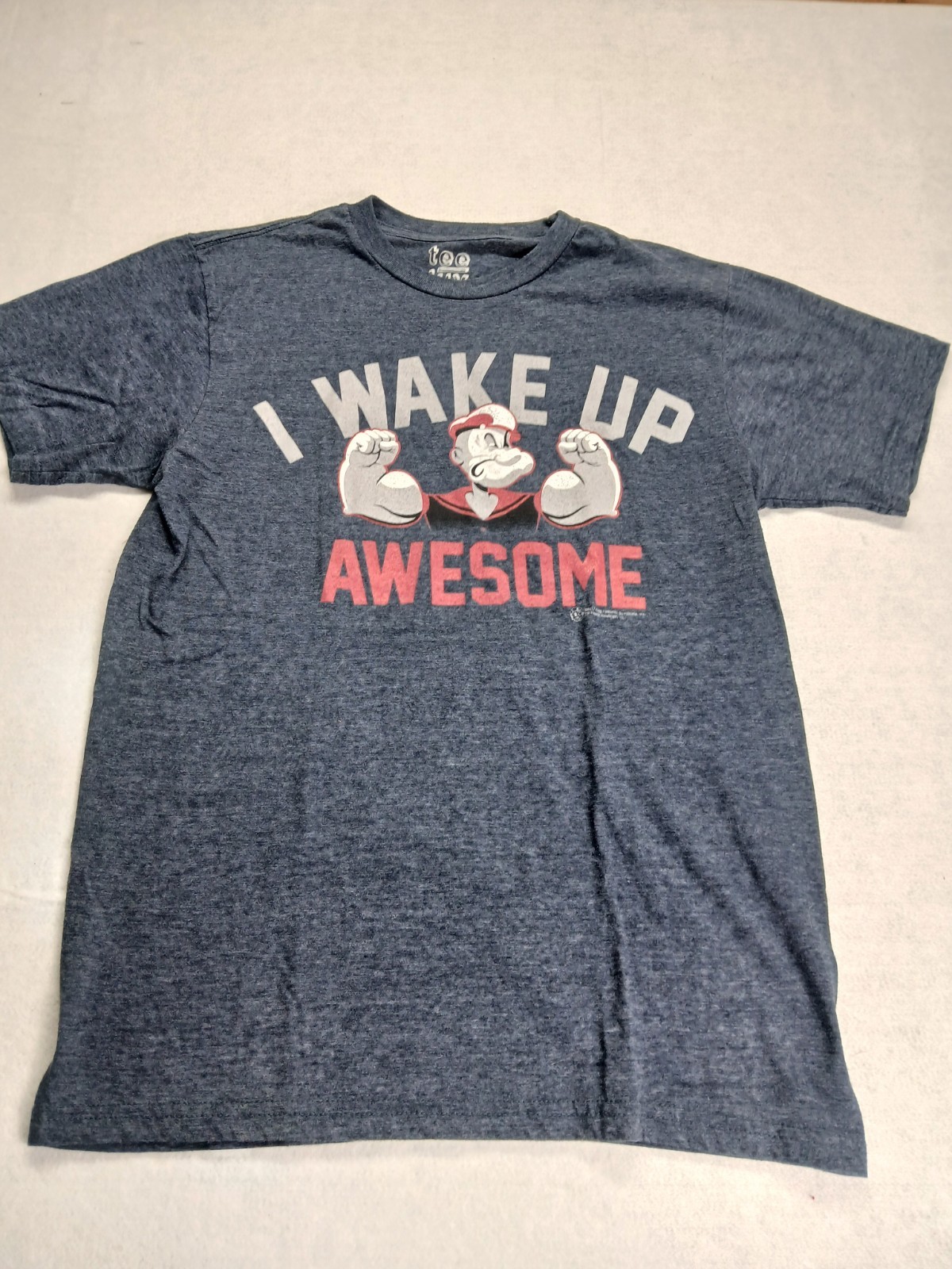 Tee Luv, Popeye T-shirt, Medium, Blue, Tagless Crew Neck Shirt gallery