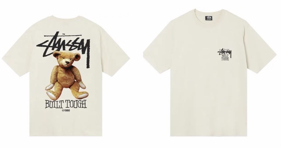 Stussy Shirt Built Tough Tee Tshirt Natural Size Large Double Sided Streetwear ✅