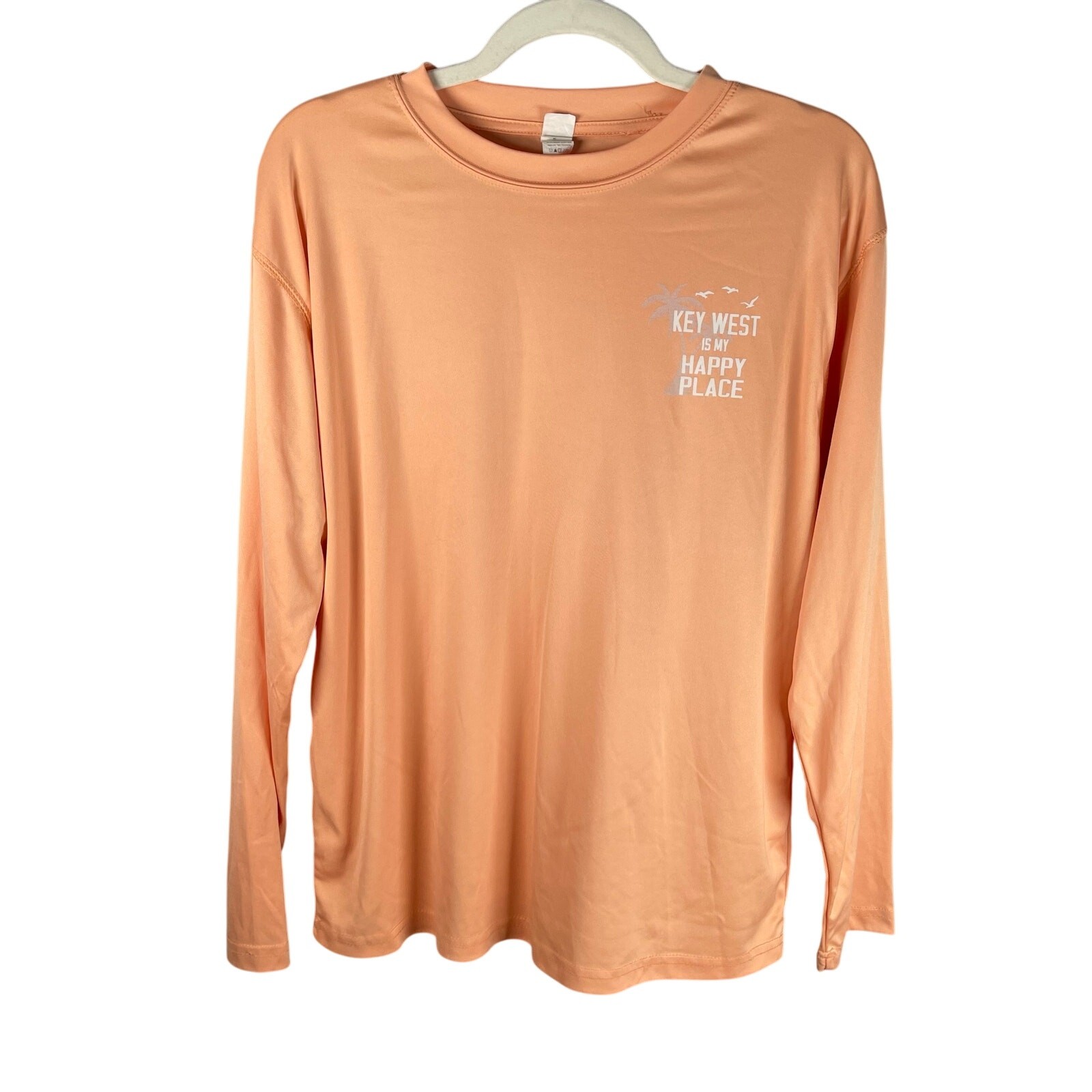 Key West Is My Happy Place T-shirt Medium Peach Orange Performance Long Sleeve gallery