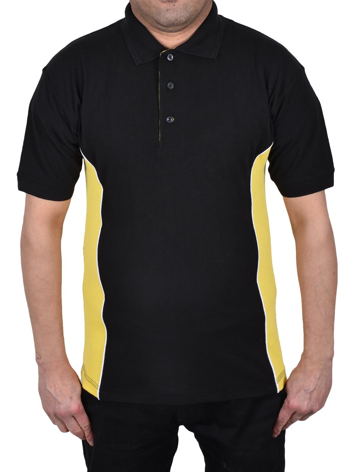 Mens Polo Shirt Heavy Work T Shirts Short Sleeve Two Tone Tee Sizes S-6XL gallery