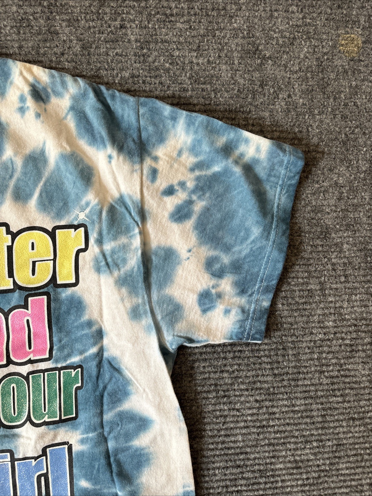 Vintage Betty Boop Glitter And Glamour Girl Blue & White Tie Dye Shirt XL 2002 gallery