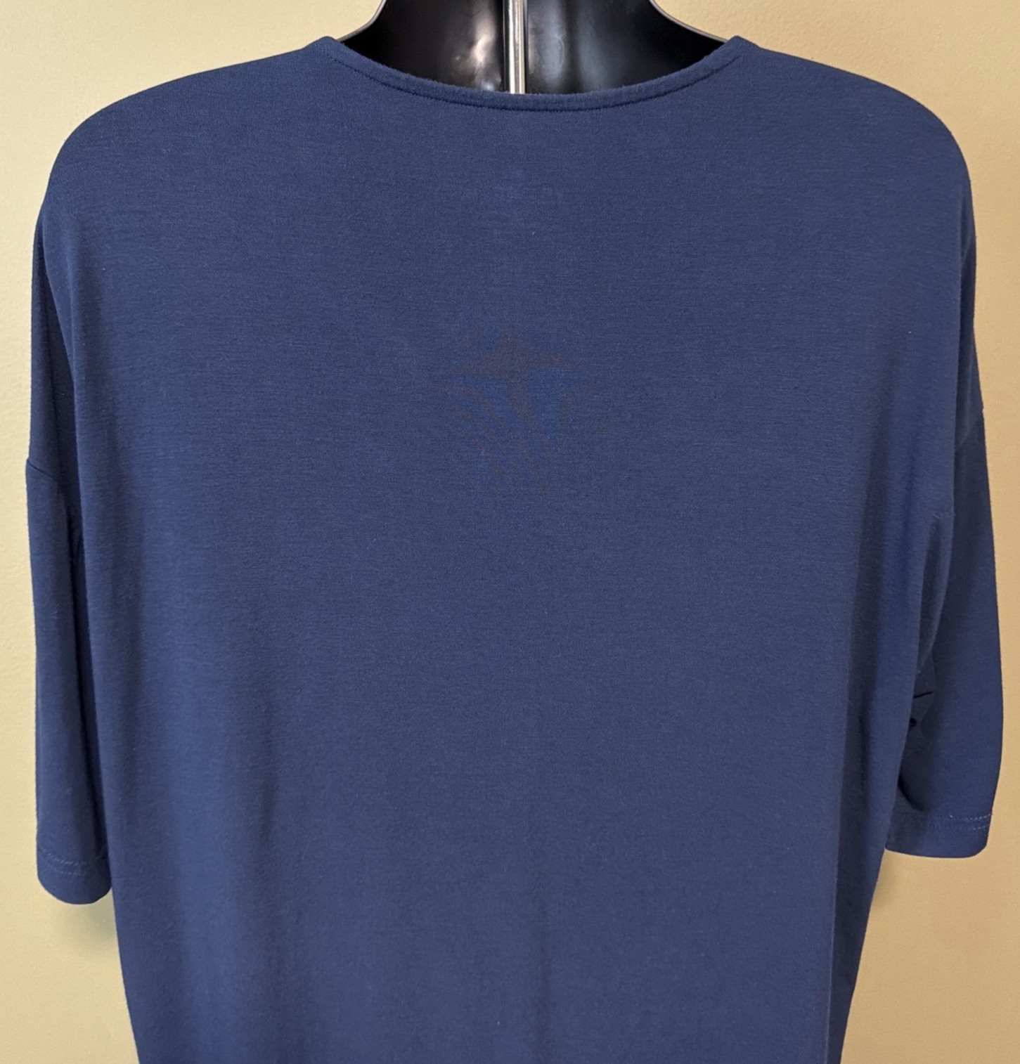 YoungLA Mens Medium Blue Modal Polyester Spandex Oversized Henley T-Shirt gallery