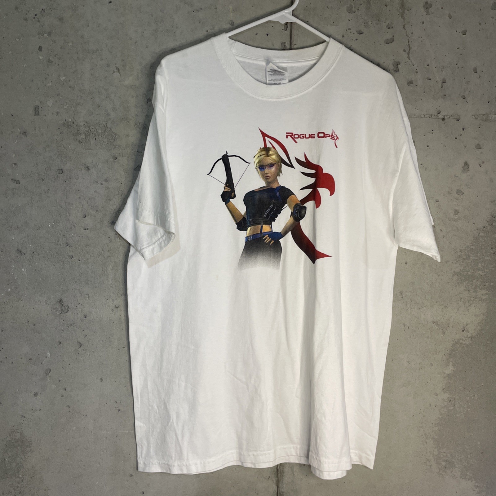 Vintage Rogue Ops Shirt Mens Large White Video Game Promo Tee Graphic 2000s Rare