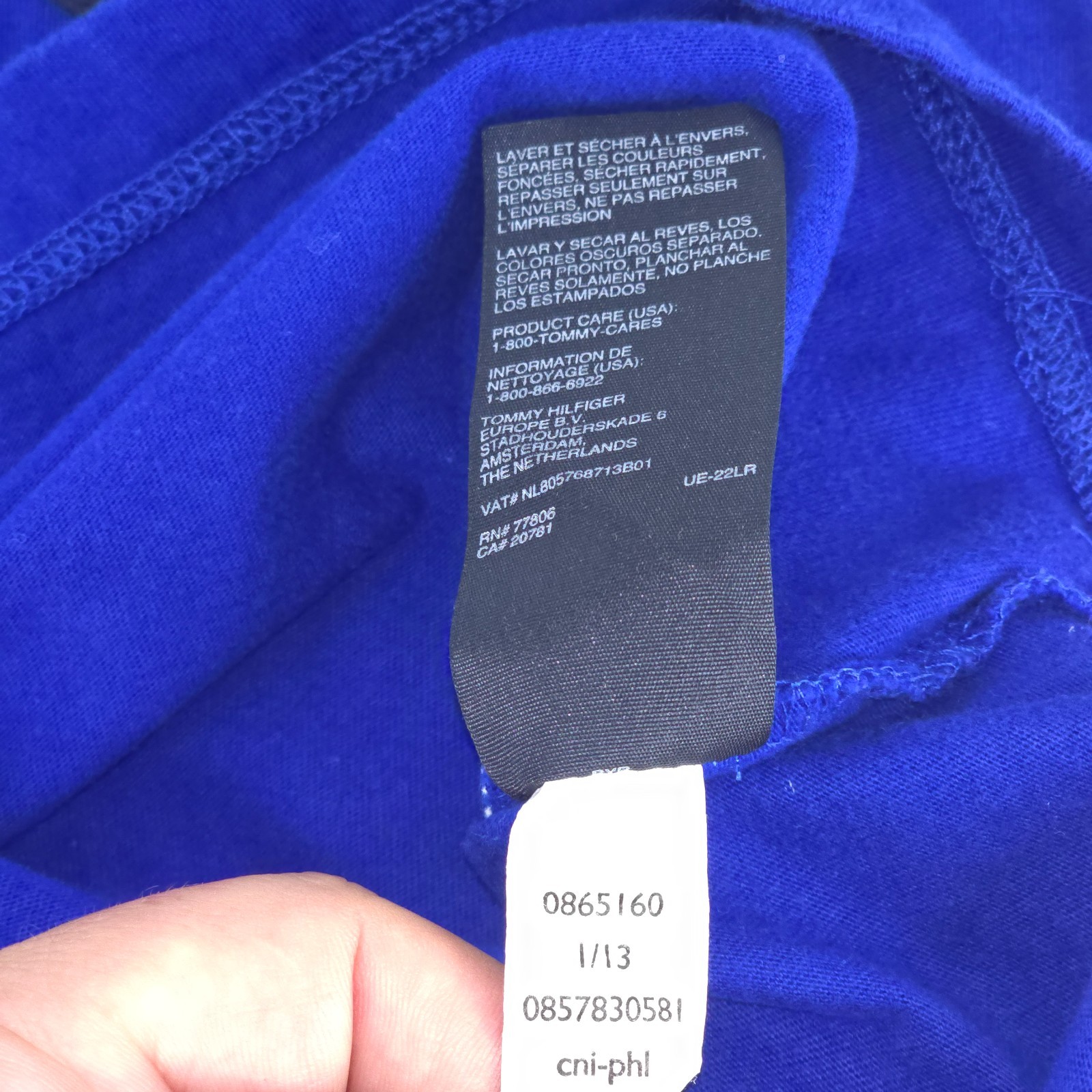 Tommy Hilfiger Colorblock Spellout Logo T-Shirt Men Large Blue 1990s Inspired gallery