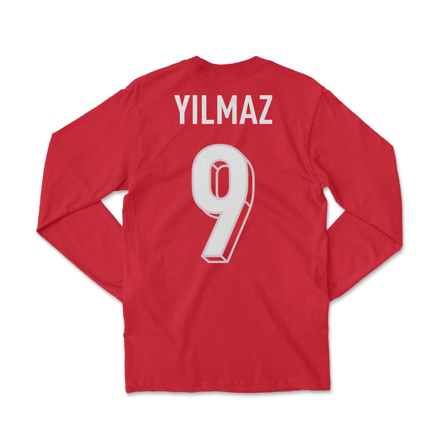 Turkiye Yilmaz 9 Soccer Inspired Jersey Style Long Sleeve T-Shirt gallery