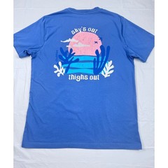 Chubbies Mens Sky’s Out Thighs Out Graphic T-Shirt Blue Medium Cotton Blend
